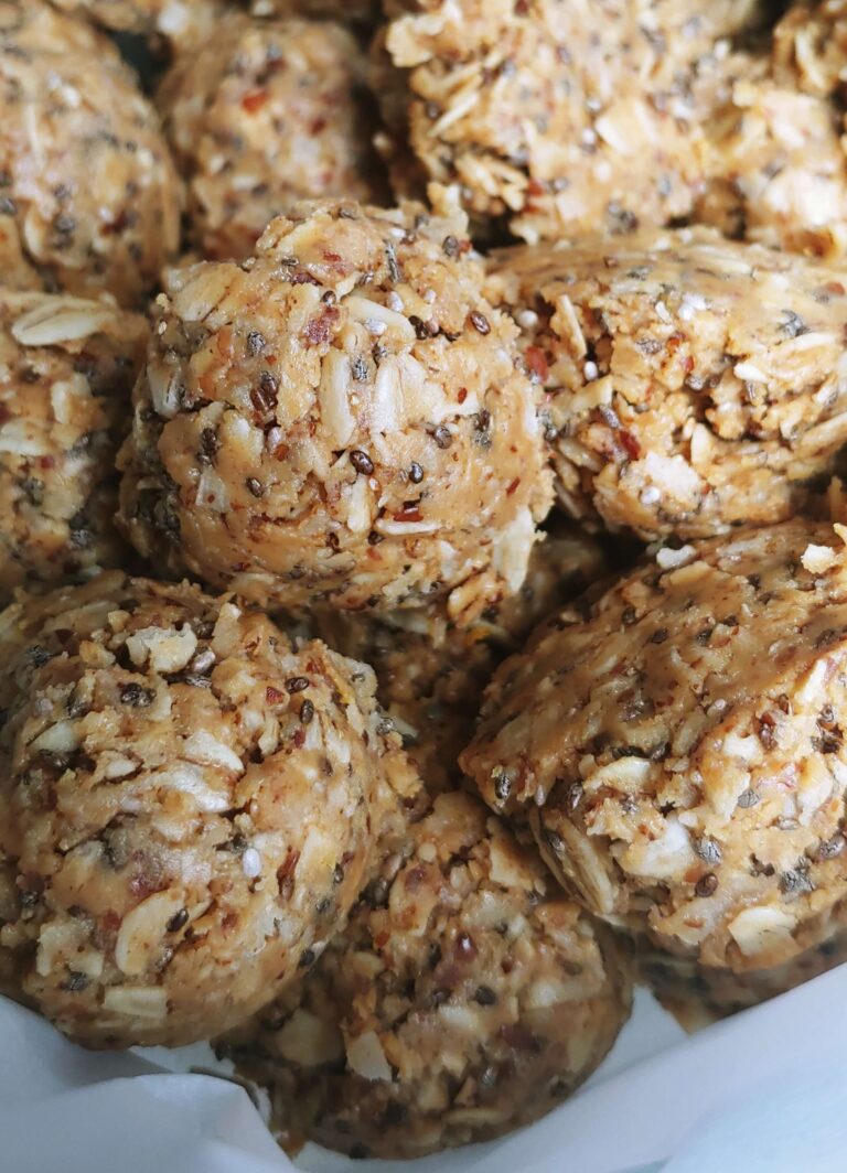 energy balls on wax paper