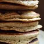 stack of chocolate chip pancakes on a plate